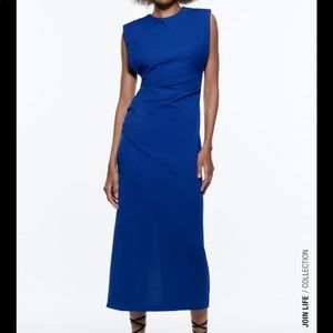 🆕 Zara Draped Midi Dress SIZE Medium
